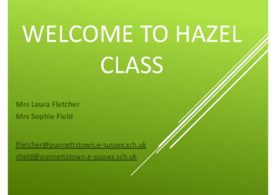 Hazel Class Meet the Teacher 2024-25