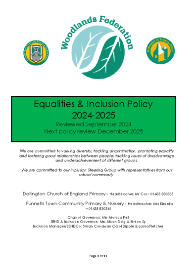 Equalities & Inclusion Policy