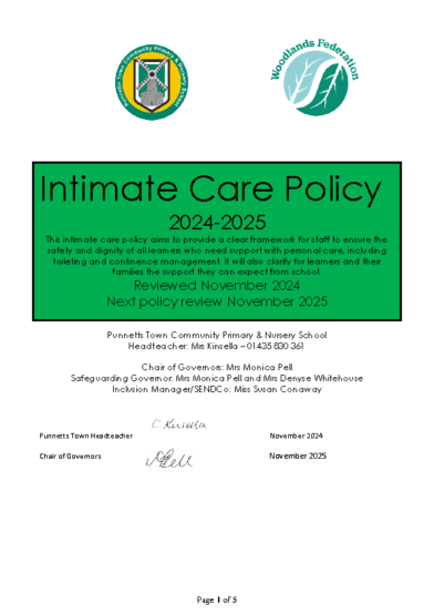 Intimate Care Policy